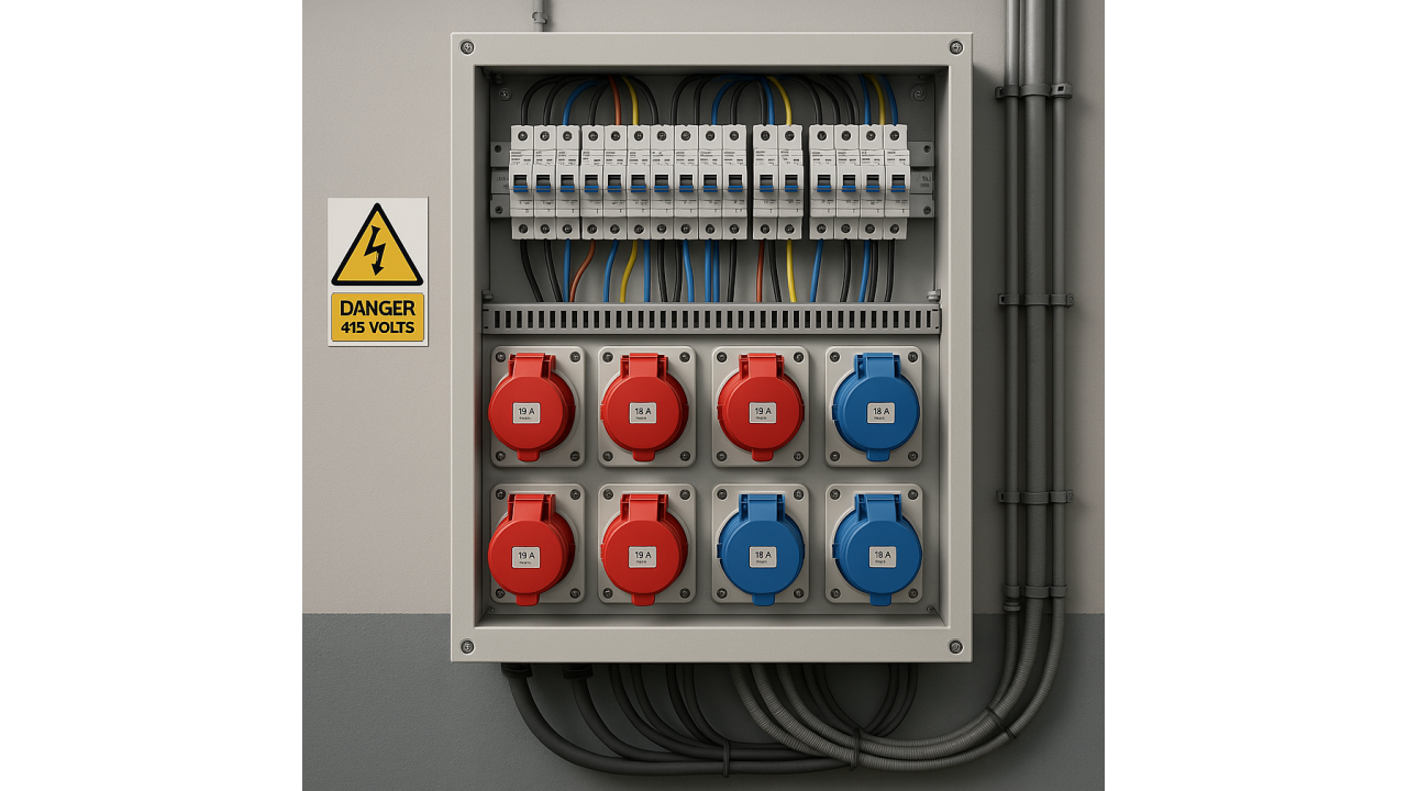 Large socketed distribution board